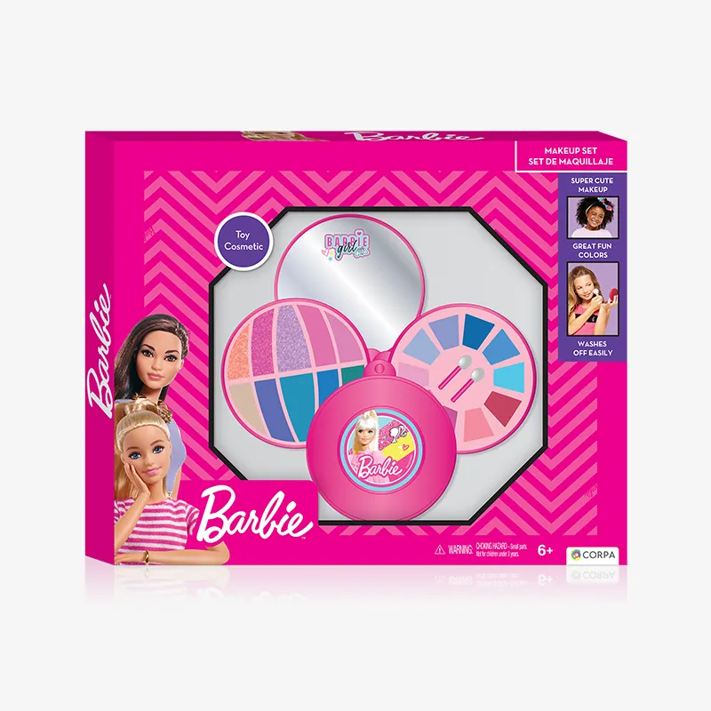 3 Decks round cosmetic case, Barbie