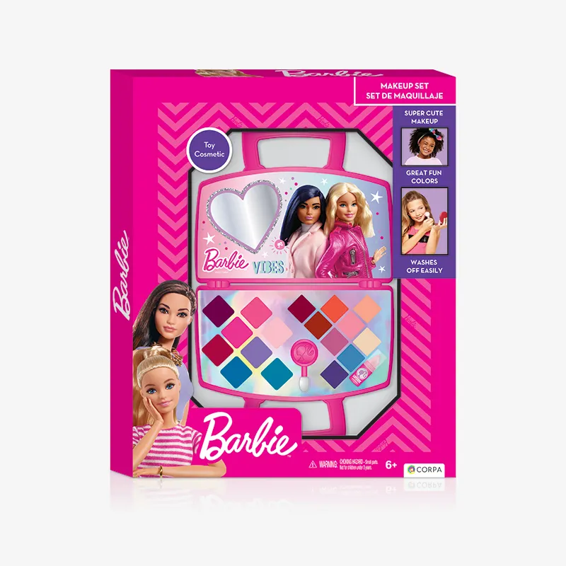 Plastic bag with cosmetics in a box with capitone, Barbie