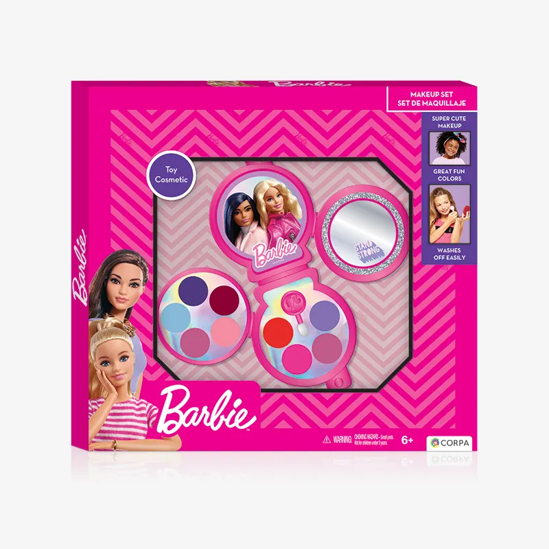 Quadruple foldable cosmetic set in a box, Barbie