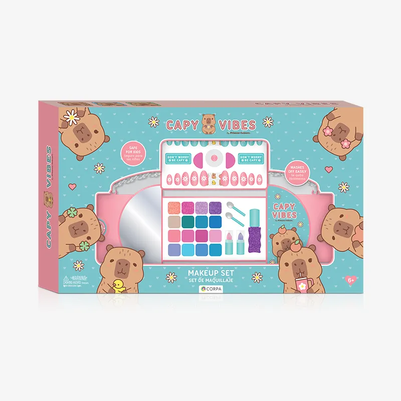 2 Decks Sliding Handbag With Makeup, Capy Vibes