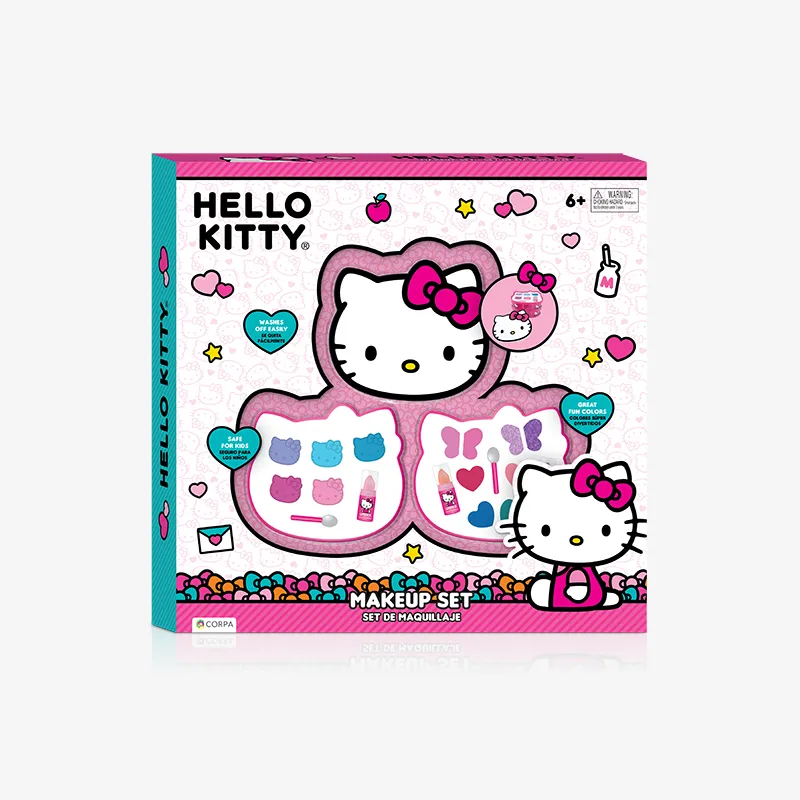 2 Decks Hello Kitty Face Makeup Case, Hello Kitty