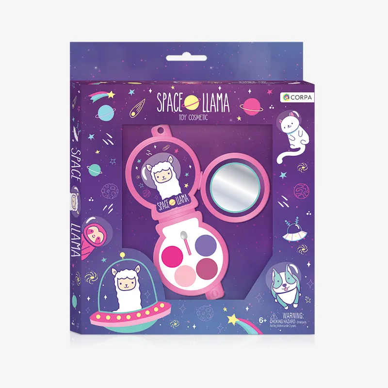 Triple foldable cosmetic set in a box, Space Llama